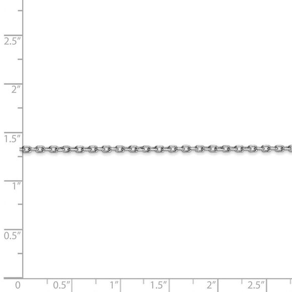 1.8mm 10k White Gold Solid Diamond Cut Cable Chain Necklace, 18 Inch - Picture 5 of 8